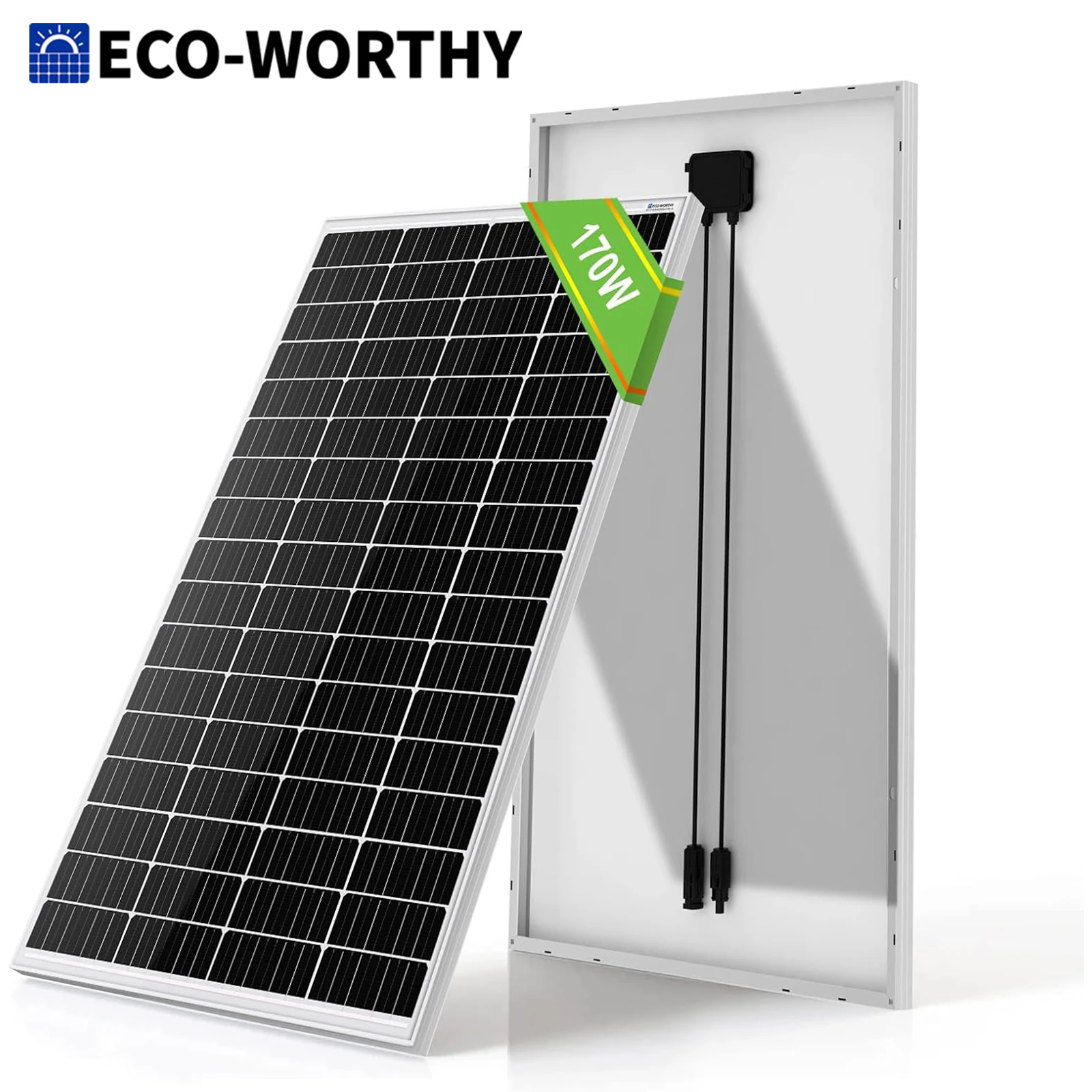Module solaire monocristallin ECO-WORTHY, panneau solaire 170 W, 12 V, idéal pour la charge de batteries 12 V pour caravanes, jardins, camping-cars, bateaux et toits de maisons 1 Module solaire monocristallin ECO-WORTHY, panneau solaire 170 W, 12 V, idéal pour la charge de batteries 12 V pour caravanes, jardins, camping-cars, bateaux et toits de maisons 1