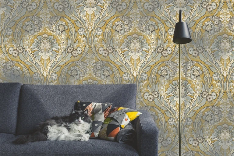 Morrissey Peel and Stick Wallpaper, Gold Honeycomb,