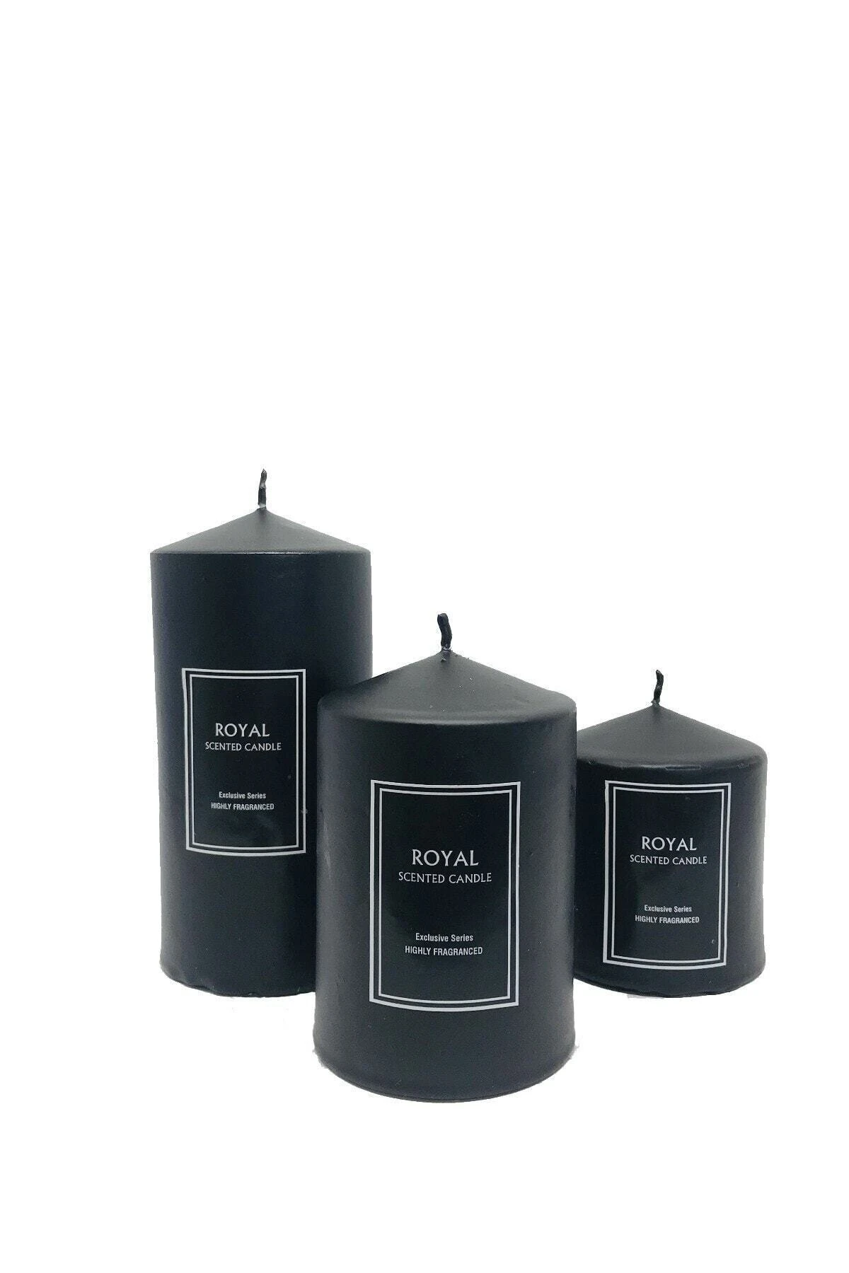 3 Pieces Large Soy Candles Black And White Vanilla Scented Home