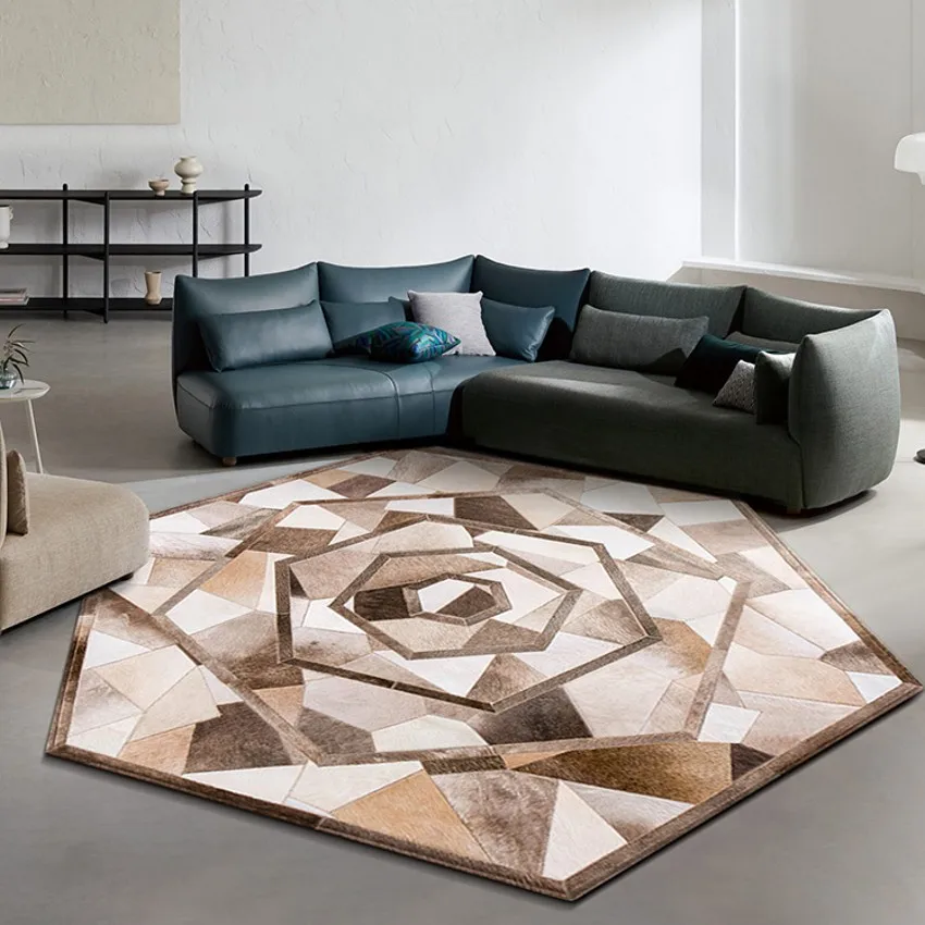 Genuine Cowhide Skin Fur Carpet For Living Room, Luxury Real Cowhide