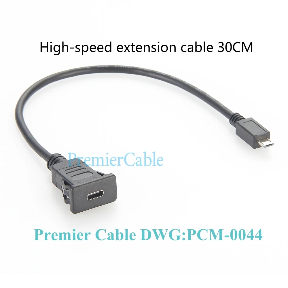 Einbau-USB-3.1-Typ-C-Buchse auf Micro-USB-2.0-Stecker, quadratisches, flaches Datenübertragungskabel – Detail 9