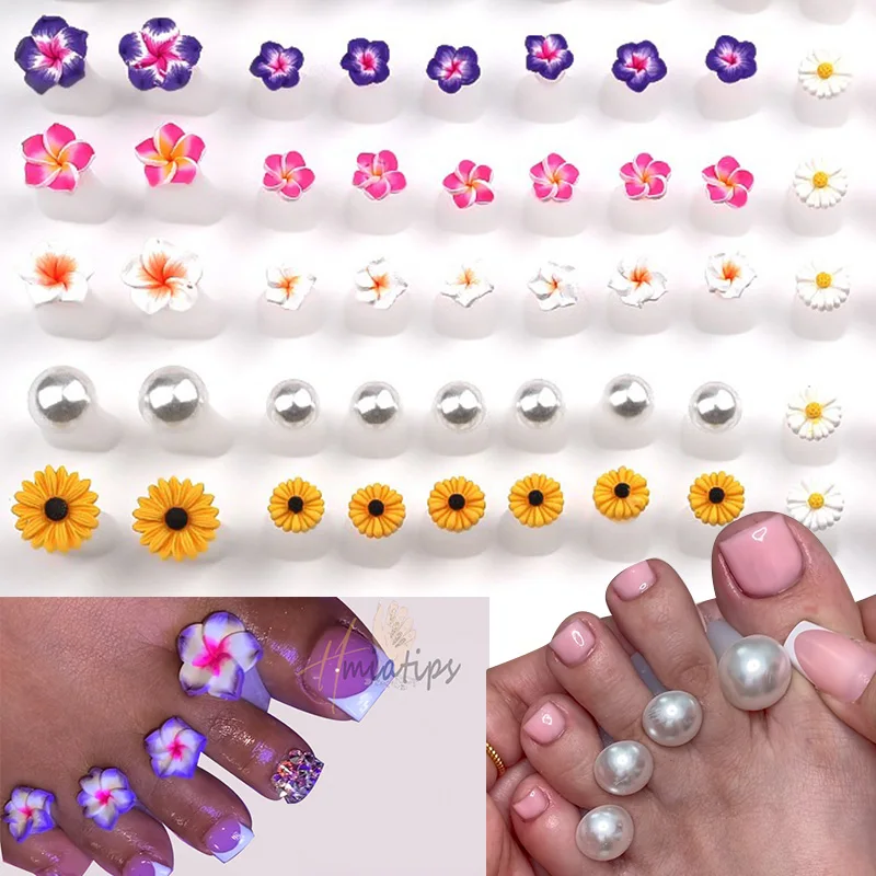 Pearl/Flower Soft Silicone Toe Separator Foot Finger Divider Separator Flexible Finger Toe Spacer Separation