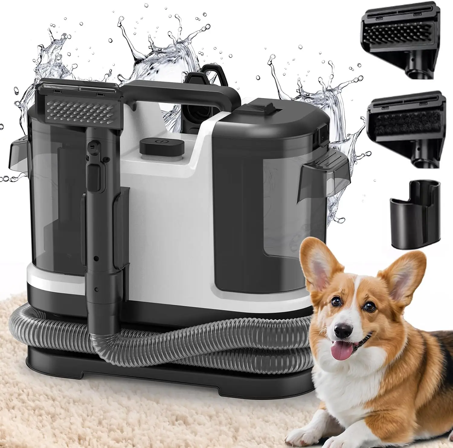 Handheld Carpet Cleaner Strong Suction Force 12Kpa Fabric Washing Machine Portable, Sofa Carpet Wet Cleaner