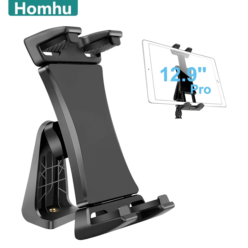 Universal Tablet Telefone Tripé Mount Tilt Ajustar 360 ° Rotating Stand Holder Clip para Ipad Mini Air Pro 12.9 Xiaomi Huawei Pad Vlog
