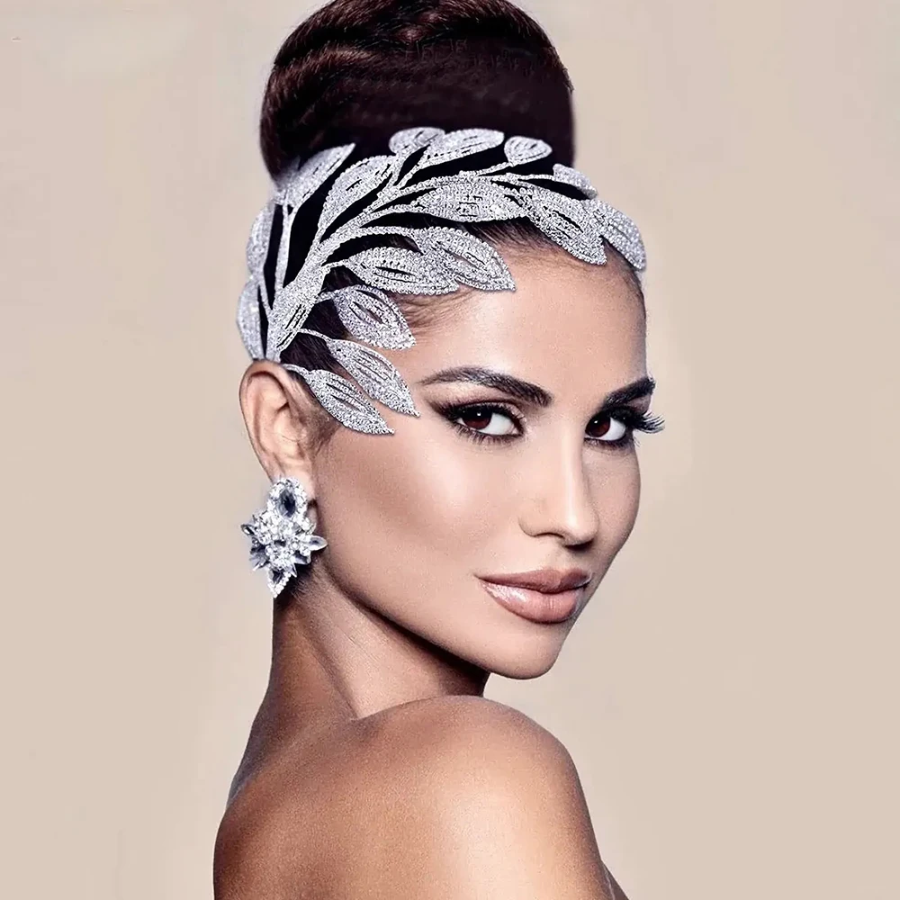 

Роскошная искусственная Свадебная индивидуальная Женская повязка на голову для выпускного вечера принцессы с большим кристаллом Тиара Свадебные ювелирные изделия