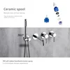 Bathtub Faucet Bathroom Shower Mixer Set Hot Cold 2 Way Diverter Shower Solid Brass With 150MM/210MM/260MM Bath Spout Mixing Kit 1