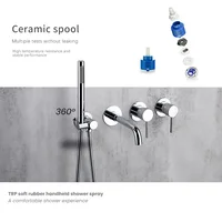 Bathtub Faucet Bathroom Shower Mixer Set Hot Cold 2 Way Diverter Shower Solid Brass With 150MM/210MM/260MM Bath Spout Mixing Kit 1