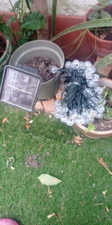 Lámpara de bolas de burbujas solares, cadena de luces para exteriores, gotas de agua, orbe impermeable para exteriores, luces de Navidad, Patio, fiesta navideña photo review