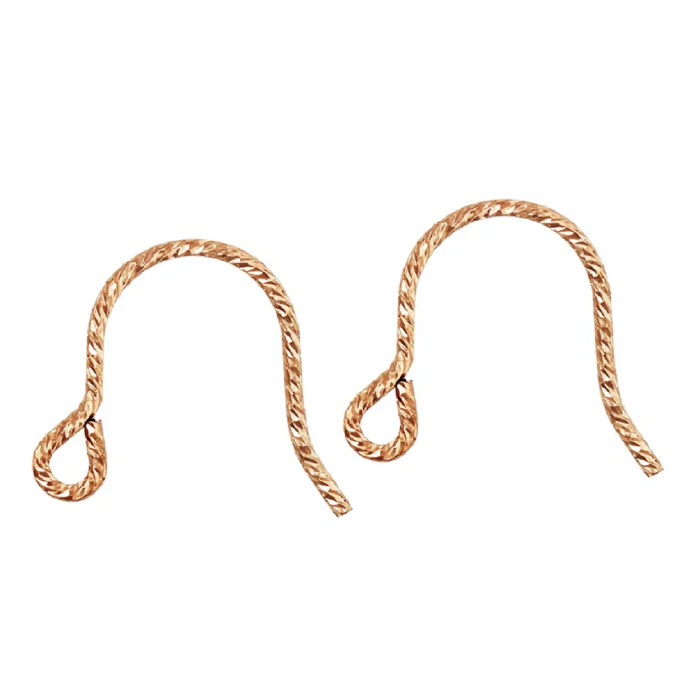 

6 Pairs 14K Rose Gold Filled Sparkle Short Ear Wire Hooks for Earring Components Findings
