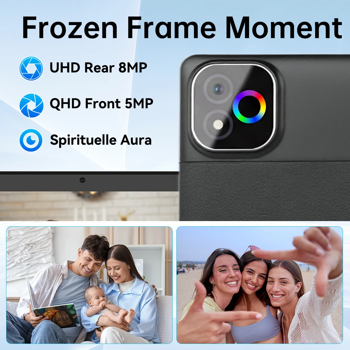 X6 10.1 Inch Android16 Tablet PC Octa‑Core A523 34GB(6+28GB Virtual) 128GB ROM WiFi6 Widevine L1 Face ID 6000mAh HD IPS Eye‑Care Display Tablet for Study Gaming`