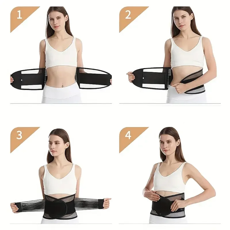 Lumbar Support Belt Compression Waist Support Belt Breathable Mesh Lower Back Brace Adjustable Elastic Pain Relief Spine