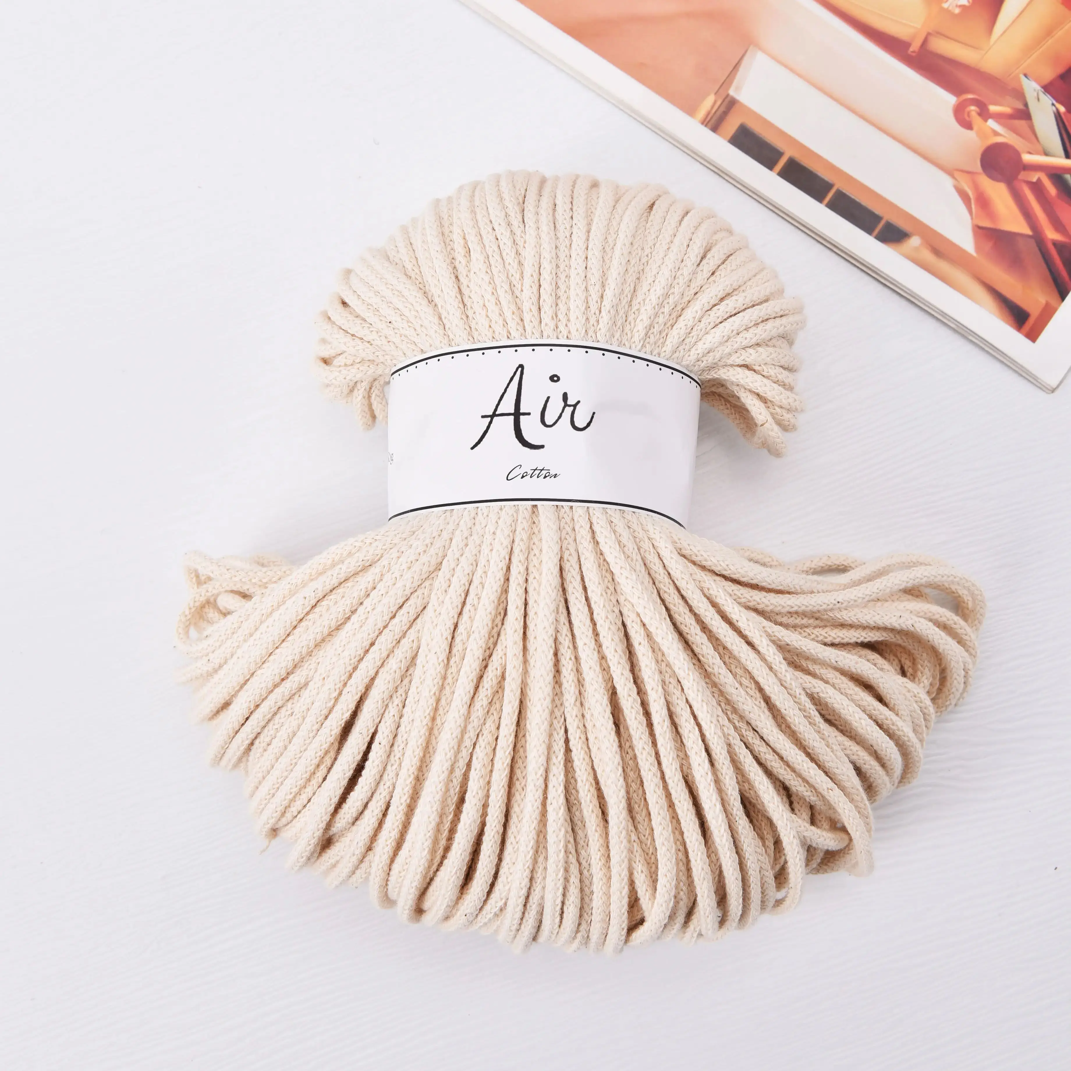 KNOTITUDE Braided Cord 3 mm 100yards Braided Cotton Cord Macrame Rope Premium Yarn Crochet Yarn Macrame String Cotton Yarn 3