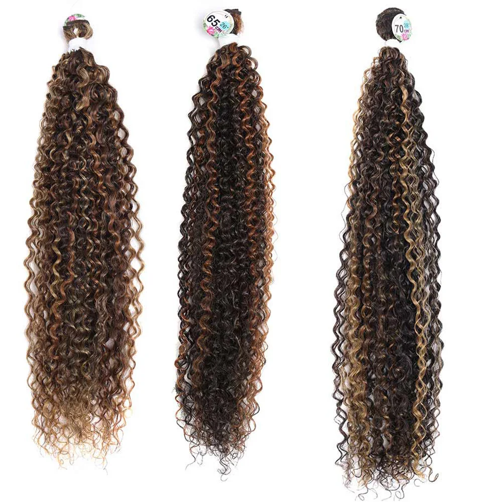 Synthetic Bundles Hair Extensions Loose Wave Hair Bundles Curly hair Heat Resistant Fibers Weaving Extension