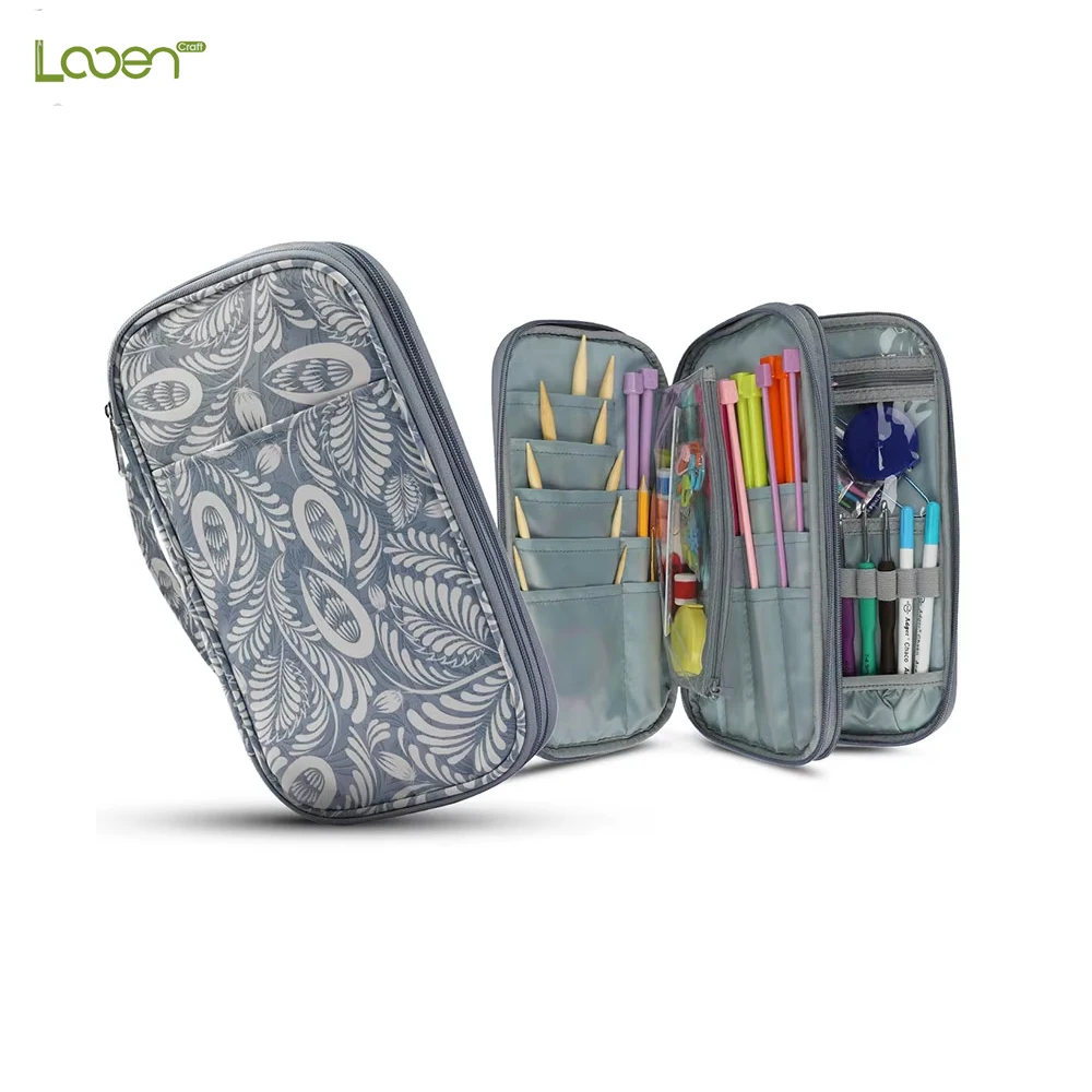 Portable Knit Bag Sewing Knitting Needles Storage Bag Crochet Hook Yarn Organizer Storage Box For DIY Sewing Tool Organizer