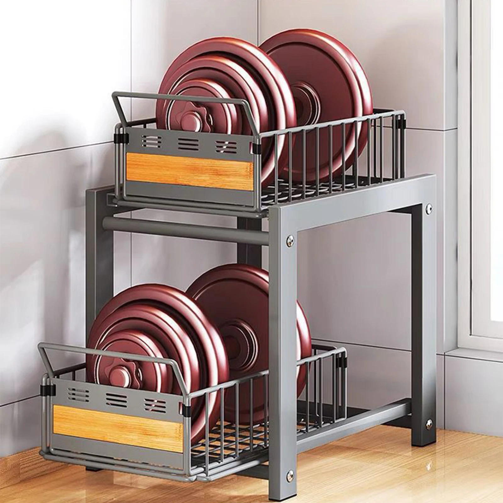 Lähikuva säilytyshyllystä