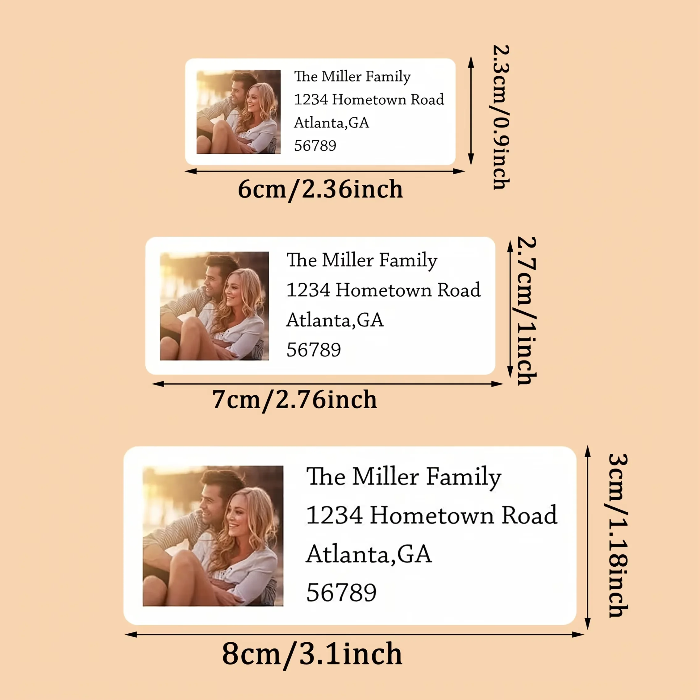 Personalized Photo and Address Stickers for Special Occasion Decor and Gift Tags