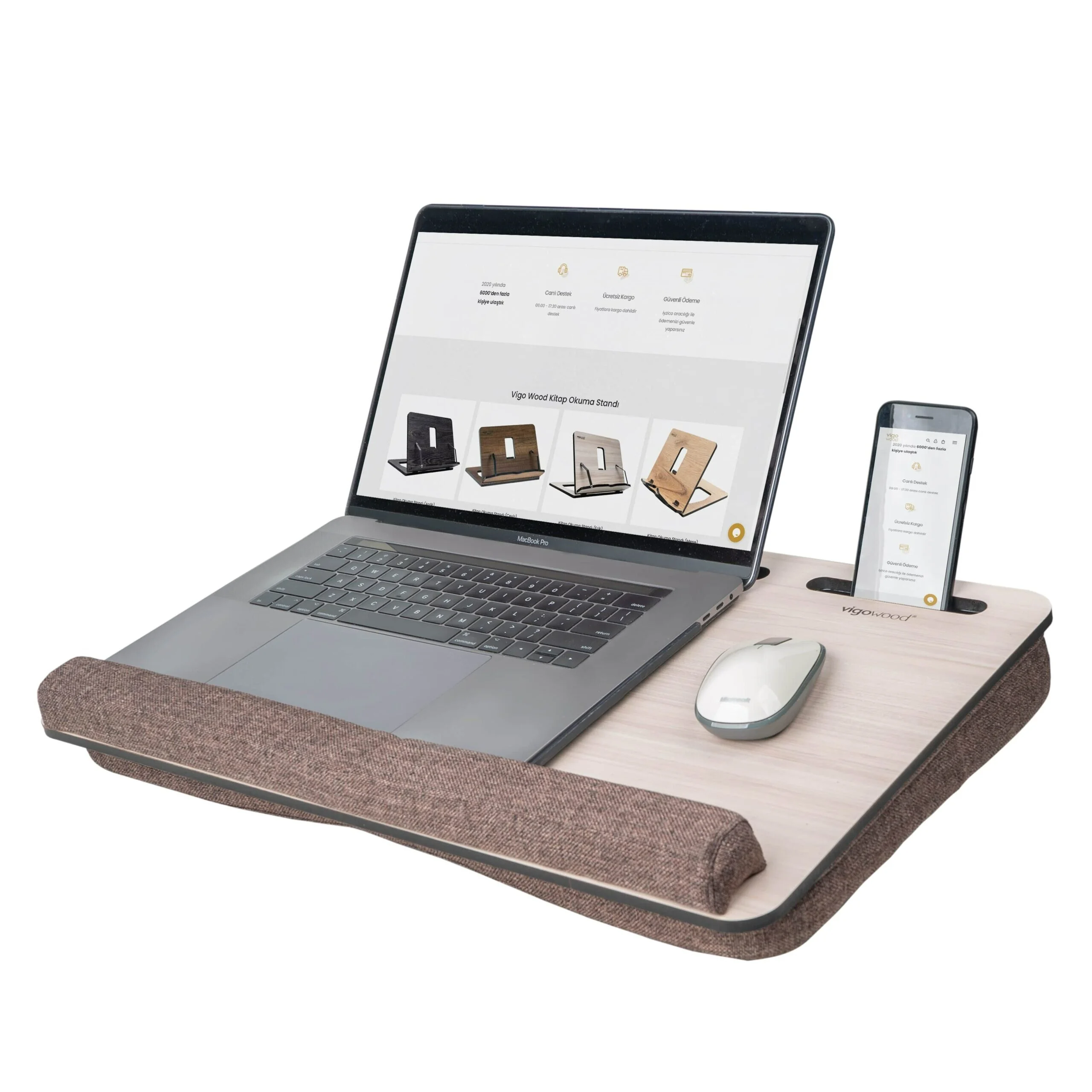 Laptop Desk Pillow Cushion Stand Portable Wood Ergonomic Lapdesk For TV