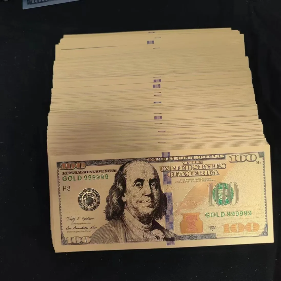 Gold Plated Banknote Commemorative Banknotes US 24k Gold Foil 100 Dollars Golden USD Paper Money for Collection