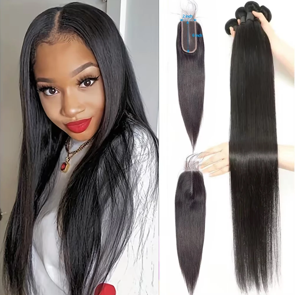 12A Straight Hair Bundles & Closure - 100% Human Hair