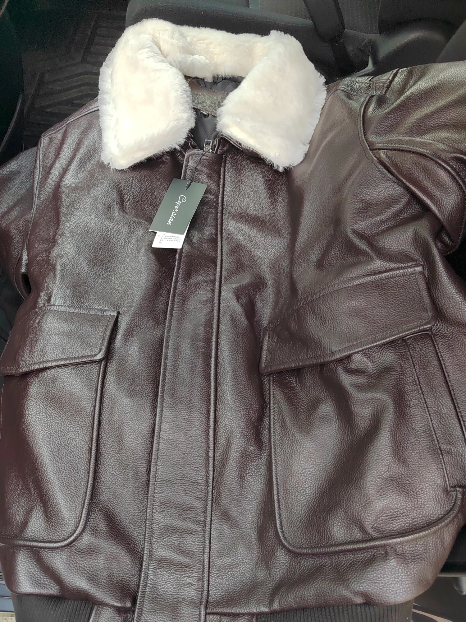 Flight jacket B3 with fur collar Brown photo review