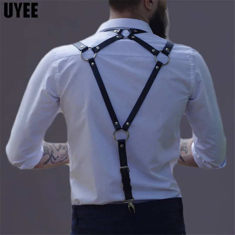 UYEE Men's Suspender PU Leather Harness Men Punk Chest Shoulder Belt Braces  Decorative Male Jock Strap Suit Shirt Accessories - AliExpress