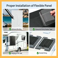 Panneau solaire flexible ultra-fin de 125 W, panneau photovoltaïque en silicium monocristallin pliable, installation étanche sur les toits de camping-cars et de yachts. 7