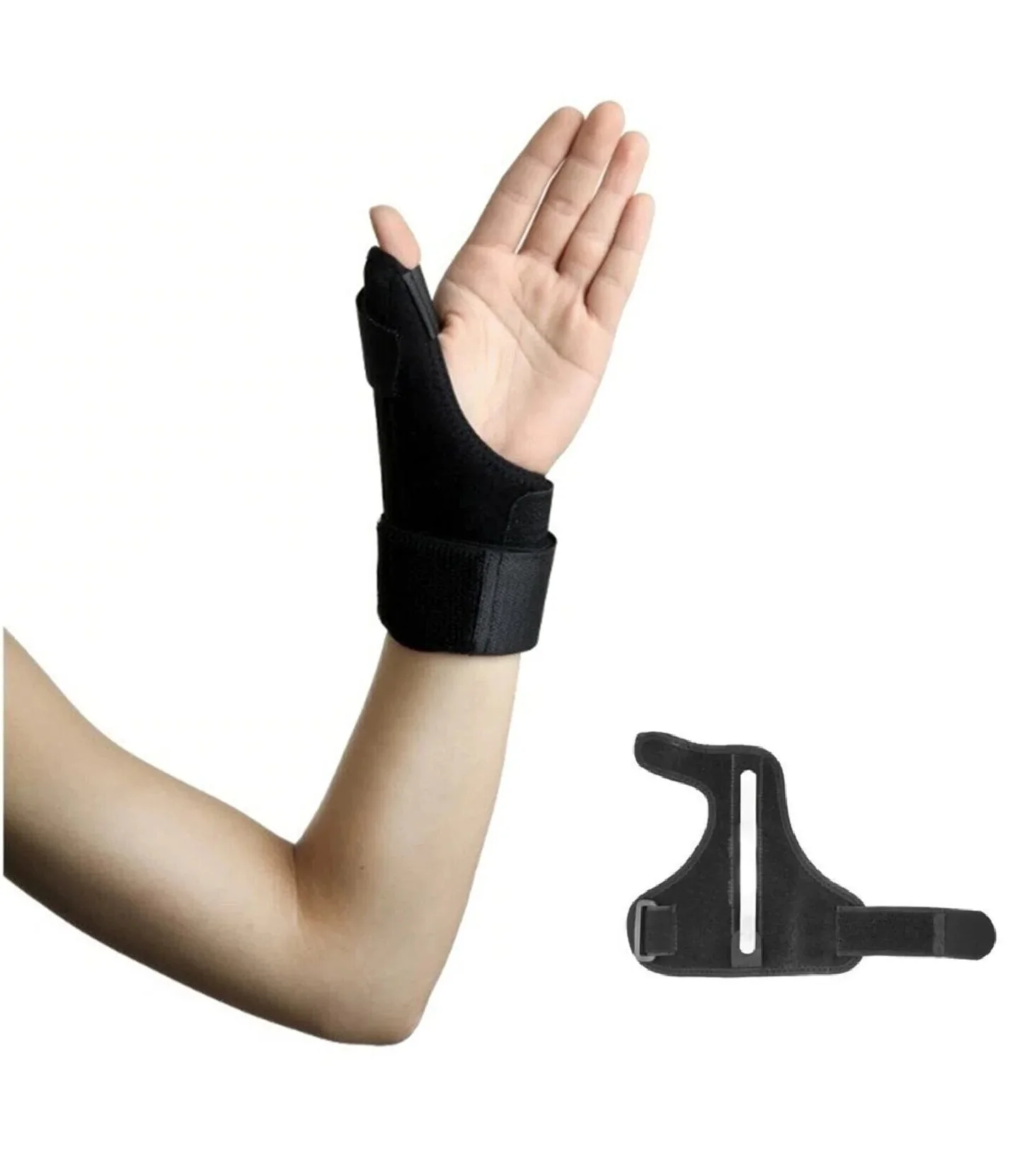 腱膜炎およびマウスのハンドライト用の親指装具と、左側および右手用の通気性のある親指副子1個