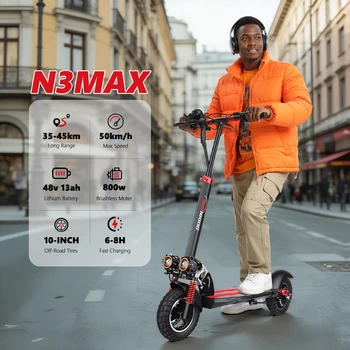 SUNNIGOO N3MAX 800W 48V Scooter elettrico 10 "Pneumatico fuoristrada Velocità massima 50KM/H Portata 35-45KM Doppio assorbimento degli urti Escooter pieghevole