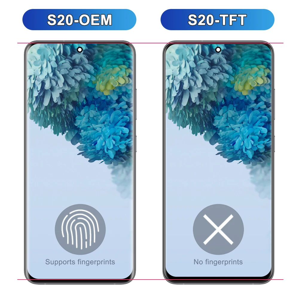 Schermo S20 5G per Samsung S20 5G G981 G981F SM-G981F/DS Display LCD Touch Screen con cornice Digitizer Assembly - immagine 2