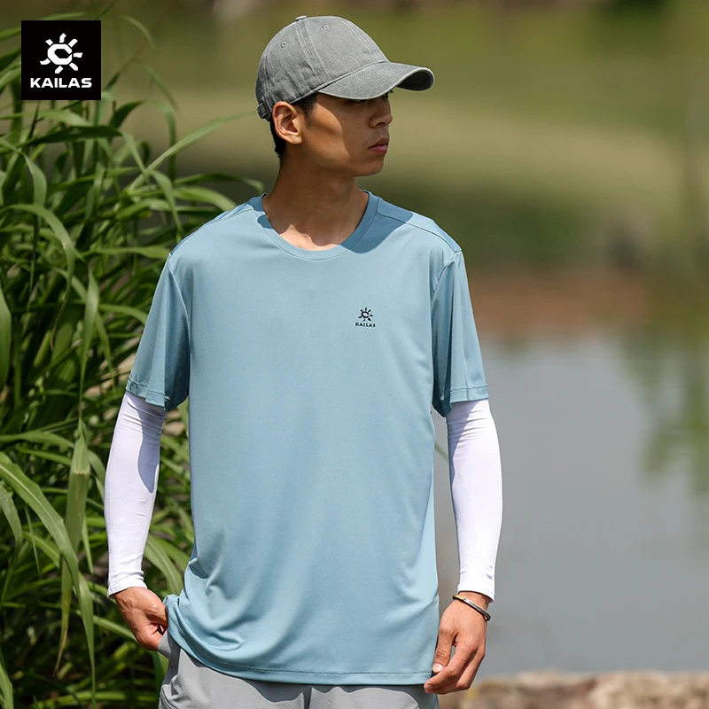 Casual Quick-drying T-shirt For Men Crew Neck Short Sleeve Tee Breathable Cycling Travel Tops Climbing Clothes KAILAS KG2317520
