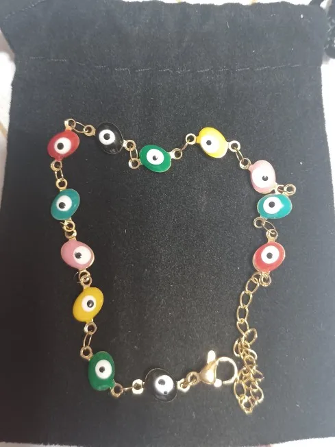 Enchanting blue hues Evil Eye Bead Bracelet for women's charm photo review