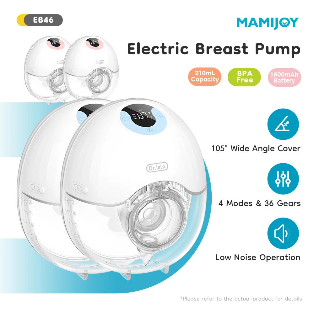 MAMIJOY 2PCS Wearable Breast Pump 4 Modes 36 Levels Portable Electric