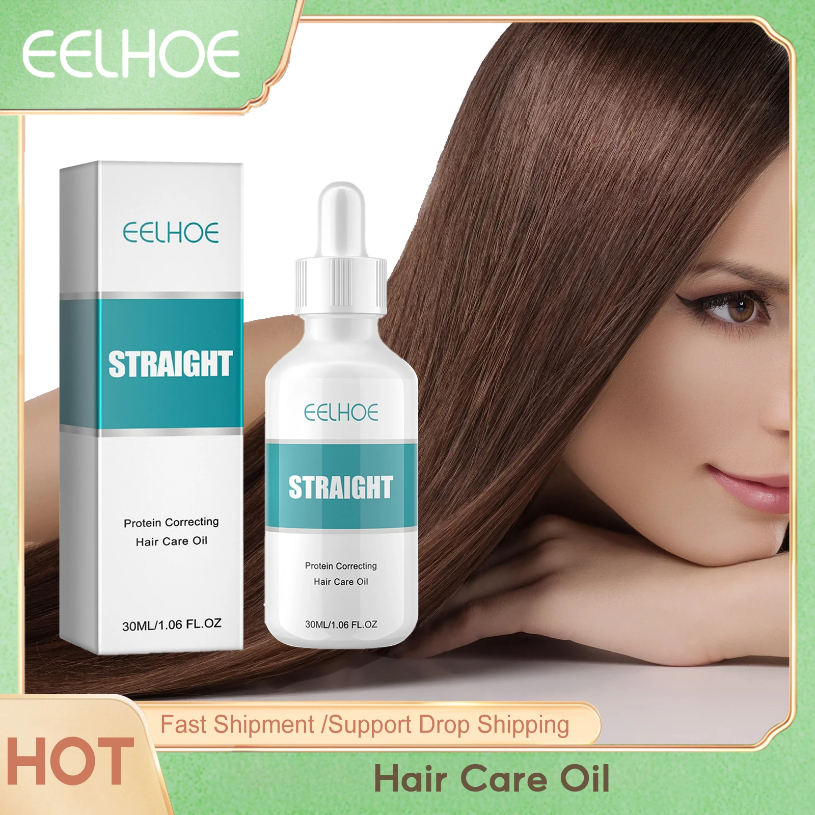 EELHOE Hair Serum Protein Hair Straightening Anti Frizz Keratin Therapy Repair Smoothing Treatment Strengthening Silky Oil