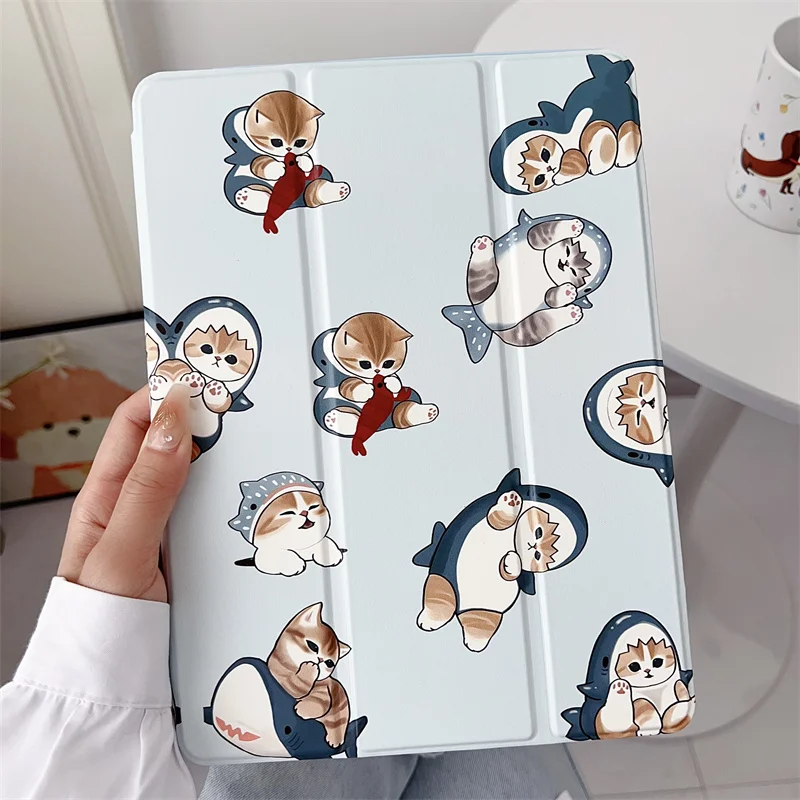 Adorable Shark-Themed Cat Tablet Case with Universal Fit