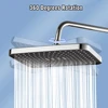 New 14 Inch High Pressure Top Spray Rain Shower Head Larger Flow Supercharge Rainfall Showerhead 360° Swivel Water Saving 5