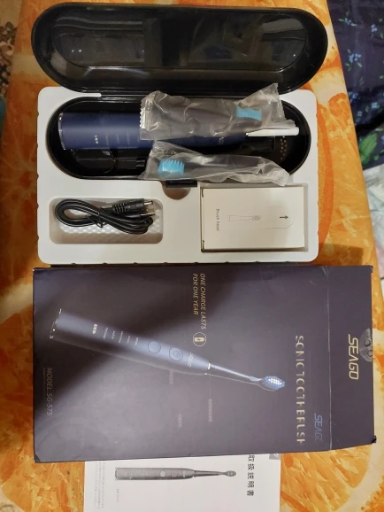 SEAGO SG-575 Szczoteczka soniczna | 5 końcówek | etui podróżne photo review