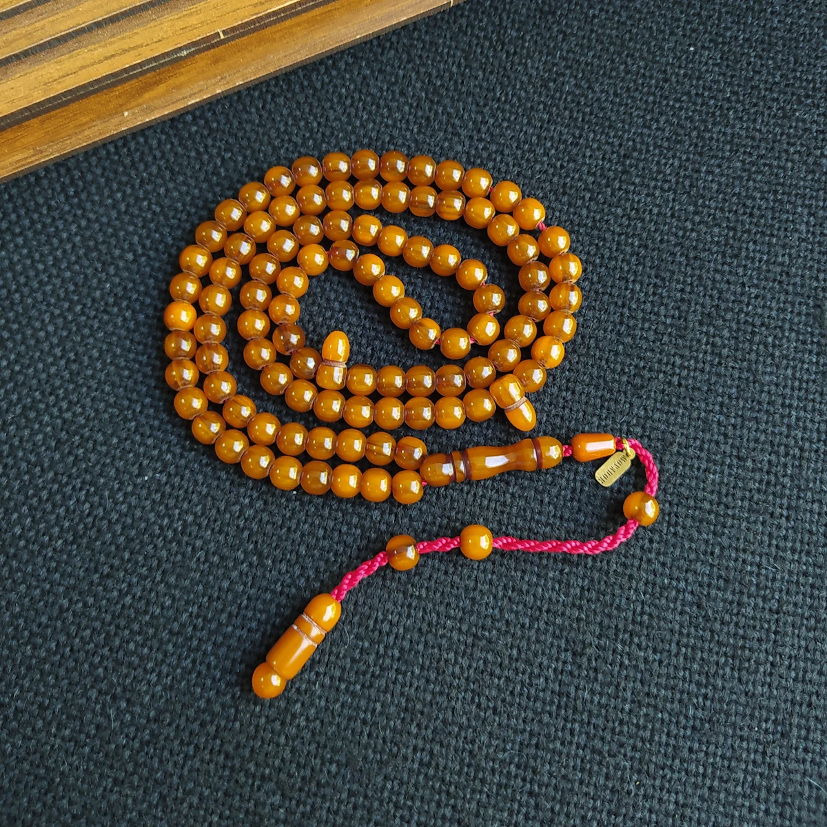 

New Bakelite Amber Rosary Brown Rod Material Tasbih Muslim Prayer 99 Beads Misbaha Sıkma Kehribar Tesbih كهرمان 99 حبة مسبحة