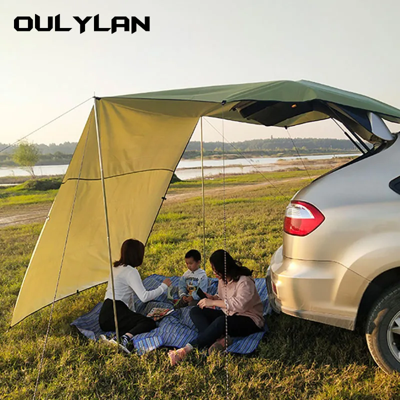 Outdoor Camping Car Awning Shade Sail Tail/Side Tent Canopy Sunscreen 210D Oxford Cloth PU2000 Waterproof Sunshade camping tent sun shade sail camping canopy car side awning