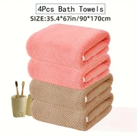 Ensemble de serviettes de bain surdimensionnées, 4 pièces, serviette 90x180cm, douce et hautement absorbante, idéale pour les salles de bain à domicile, les hôtels et les spas 4