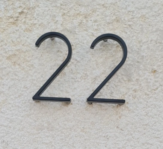 1pc 125mm Floating House Number Outdoor 5 inch Black Zinc Alloy Letter Apartment Door Numbers Mailbox Address Sign #0-9 photo review