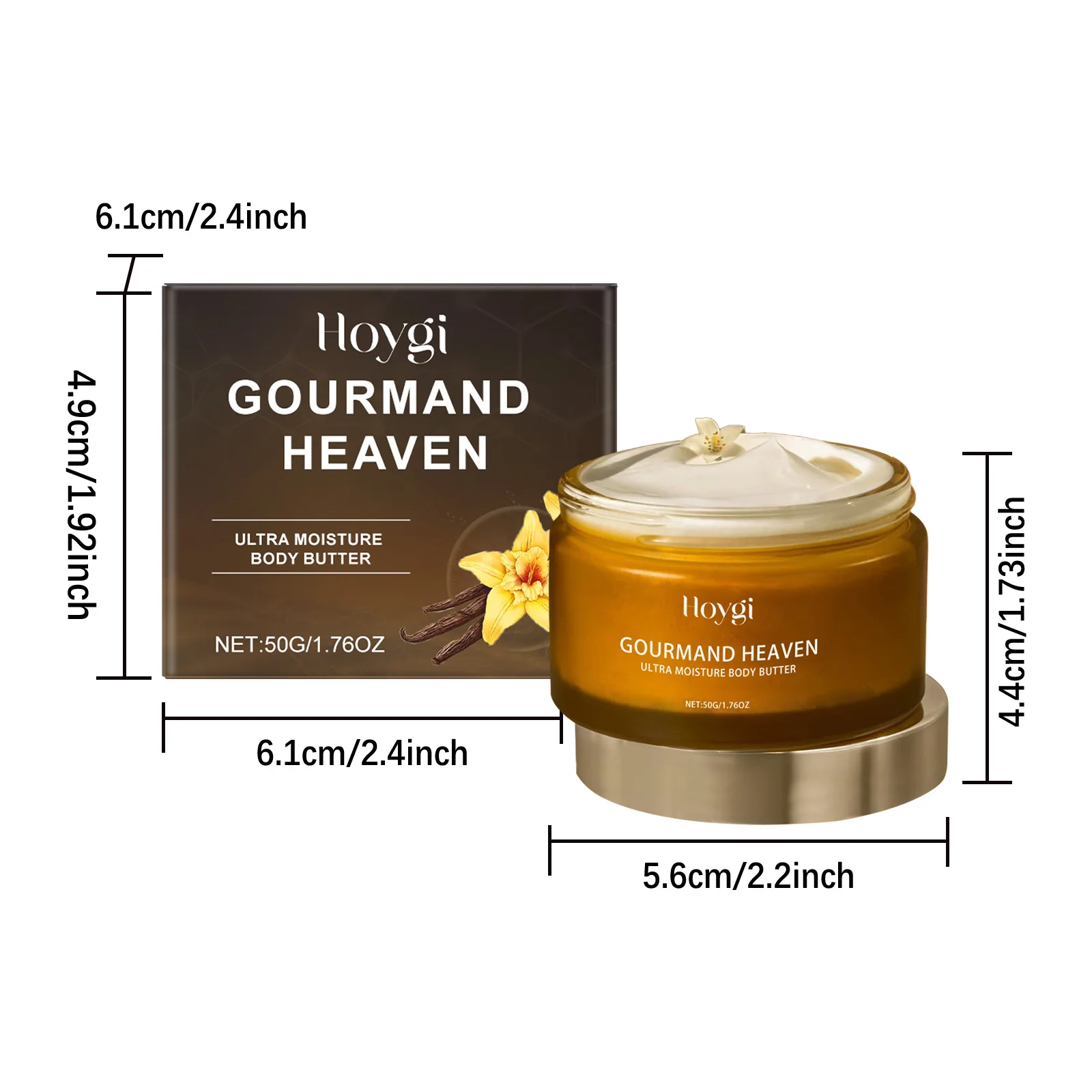 Hoygi Vanilla Body Skin Cream Daily Hydrating Non-greasy Reduce Dryness Smoothing Brightening Skin Tone Body Face Care Cream