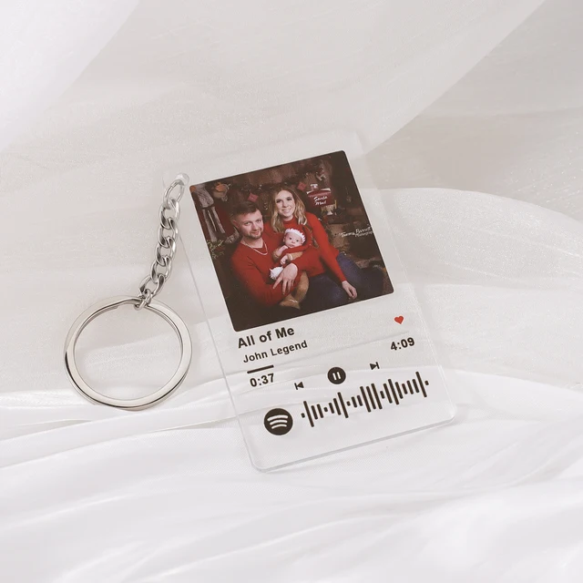 Custom Spotify Code Acrylic Music Board Keychain Personalised Spotify Scan Code Key Chain Plaque Anniversary Photo Gift For Her 3