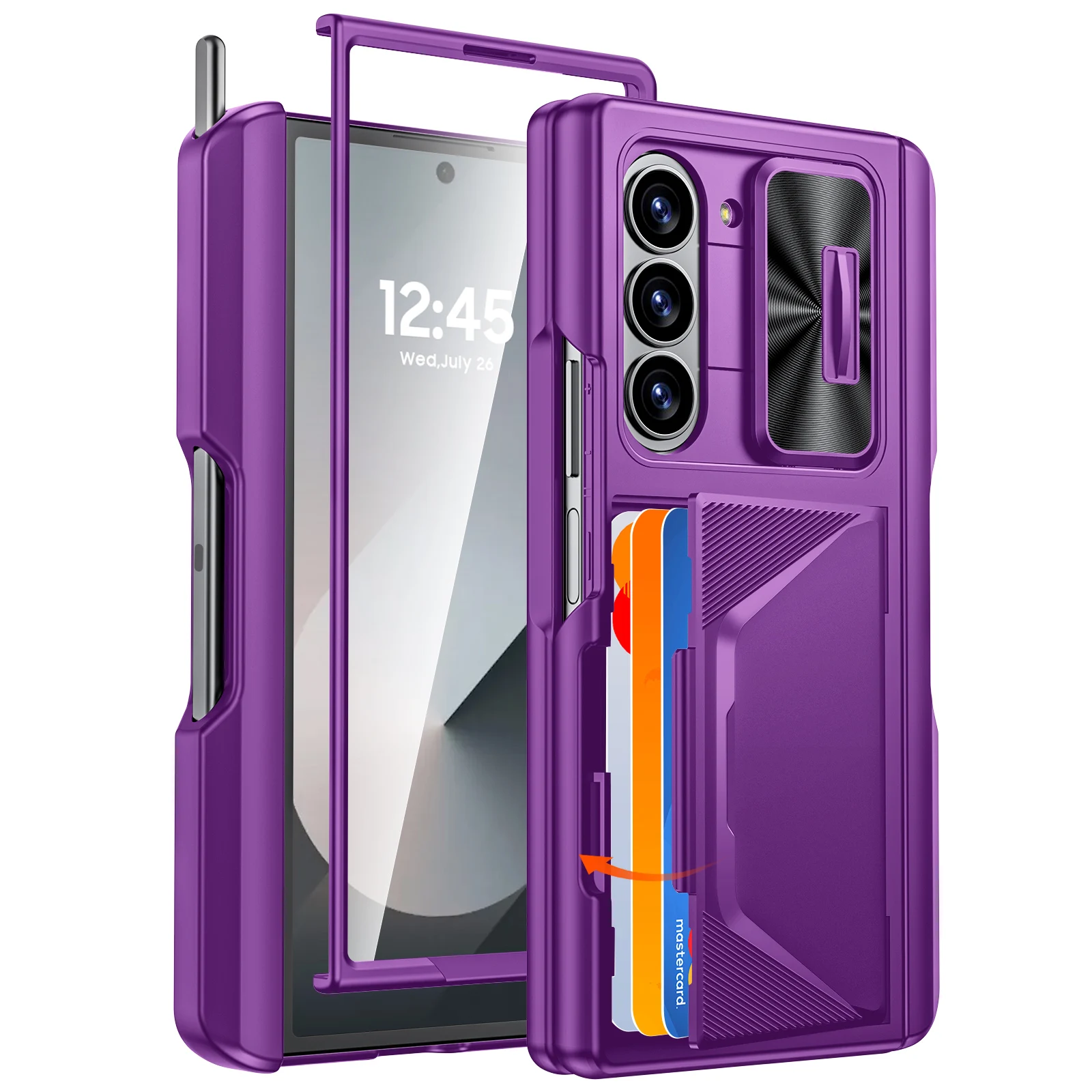 Mother's Day Gift,For Galaxy Z Fold 6 Shockproof Phone Case,Back Card Pack,Integrated Pen Slot,Full Coverage 9H Protective Film | Gaffar India