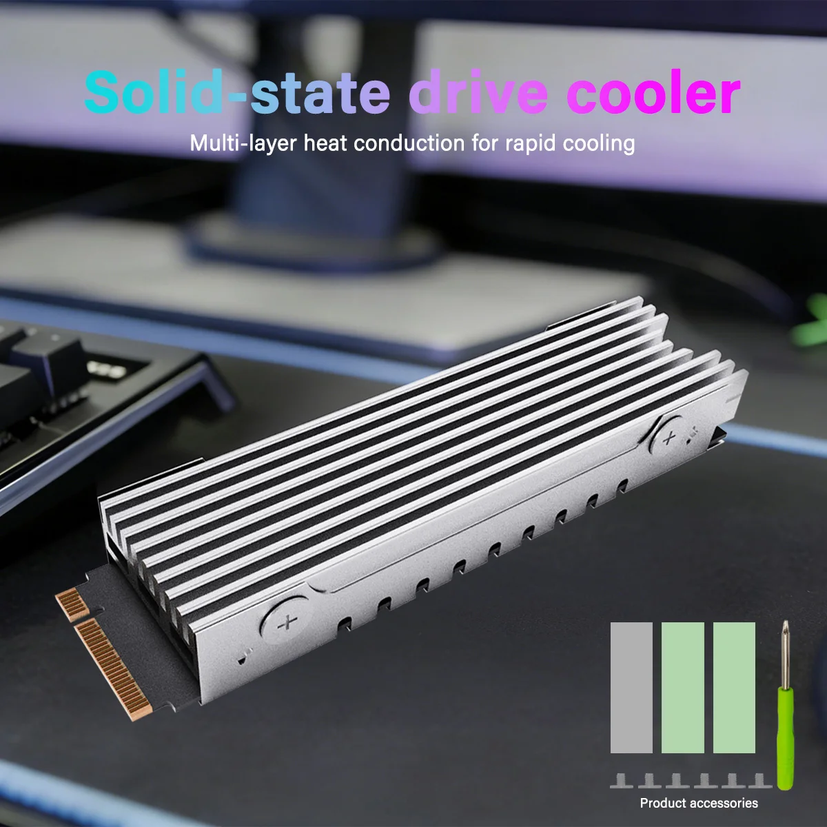 M.2 2280 SSD 히트싱크 NVMe PCIe 4.0 5.0 SSD 쿨러 라디에이터용 양면 냉각 알루미늄 합금 히트싱크