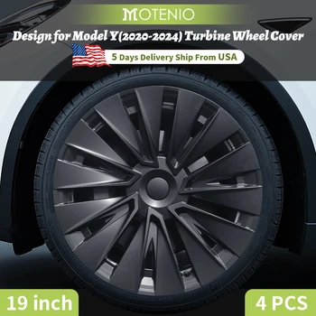 4PCS Design For TESLA Model Y 2020-2024 19 Inch Turbine Wheel Cover Hubcaps Performance Wheel Cap Full Rim Cover Accessories 1