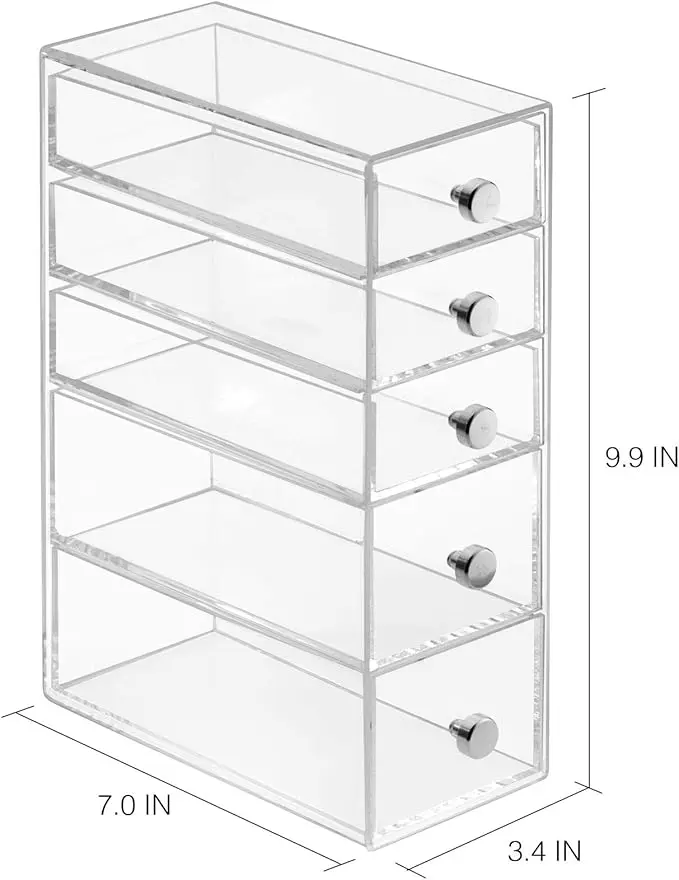 5-drawer clear plastic organizer – 3.25” x 7” x 9.75” 6