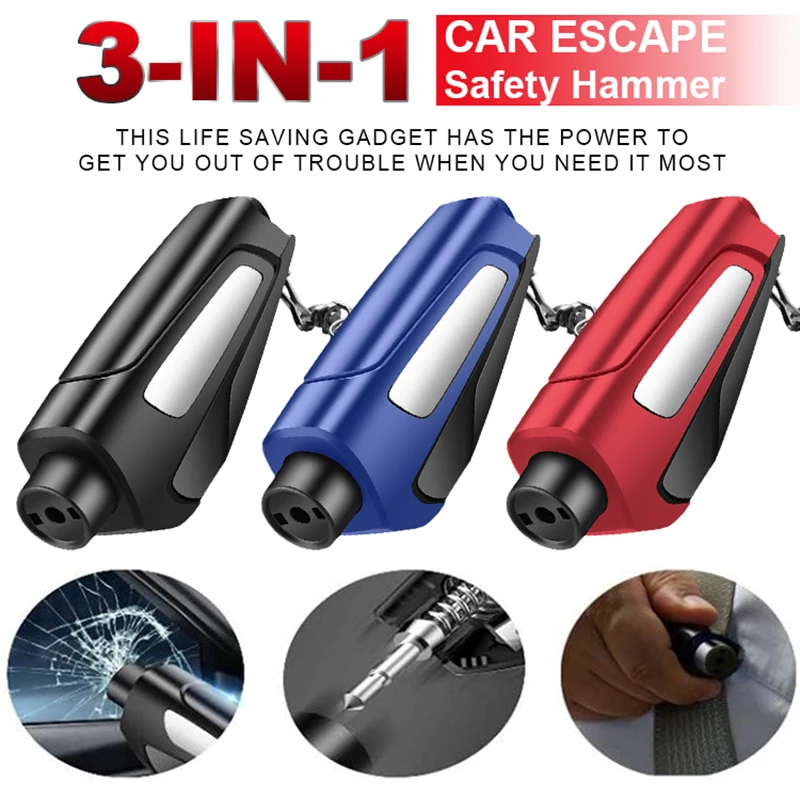 

Car Safety Hammer Tool Auto Window Glass Breaker Seat Belt Cutter Keychain Portable Emergency Escape Rescue Tools Dropshipping