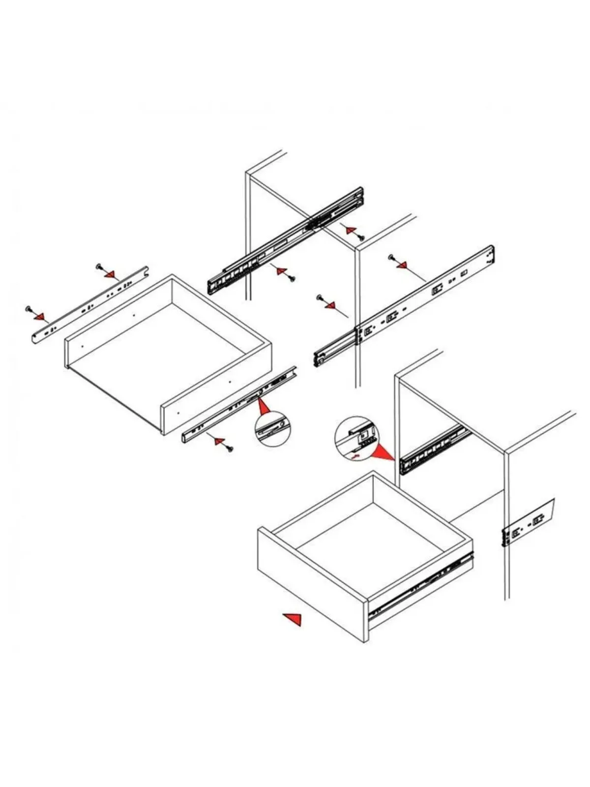 Как правильно устанавливать шариковые направляющие для ящиков