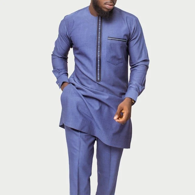 Dayo Round Neck Embroidered Long Sleeve Kaftan Outfit