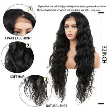 Water Wave Synthetic Lace Front Wig Deep Wave Synthetic Wigs 13x4X1 Cosplay Party High Temperature Synthetic